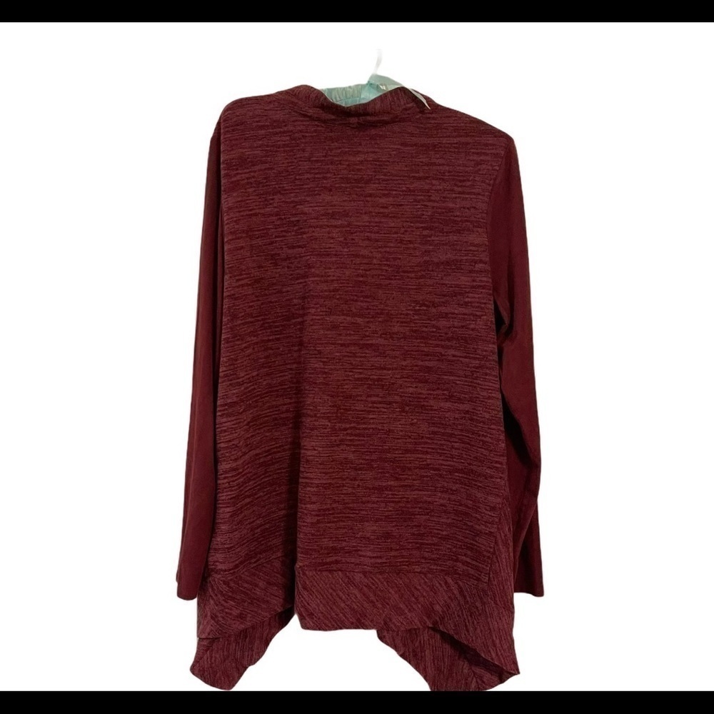 LOGO By Lori Goldstein Knit Cardigan Faux Suede - Picture 8 of 8